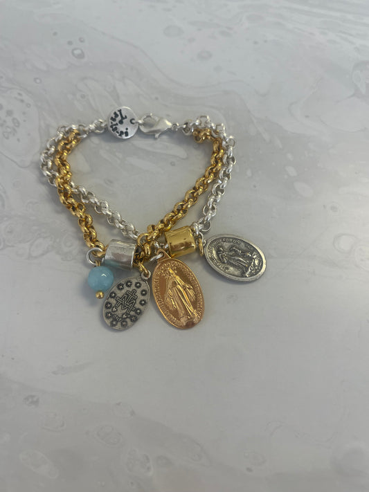 Virgin medals bracelet, by Tralalá