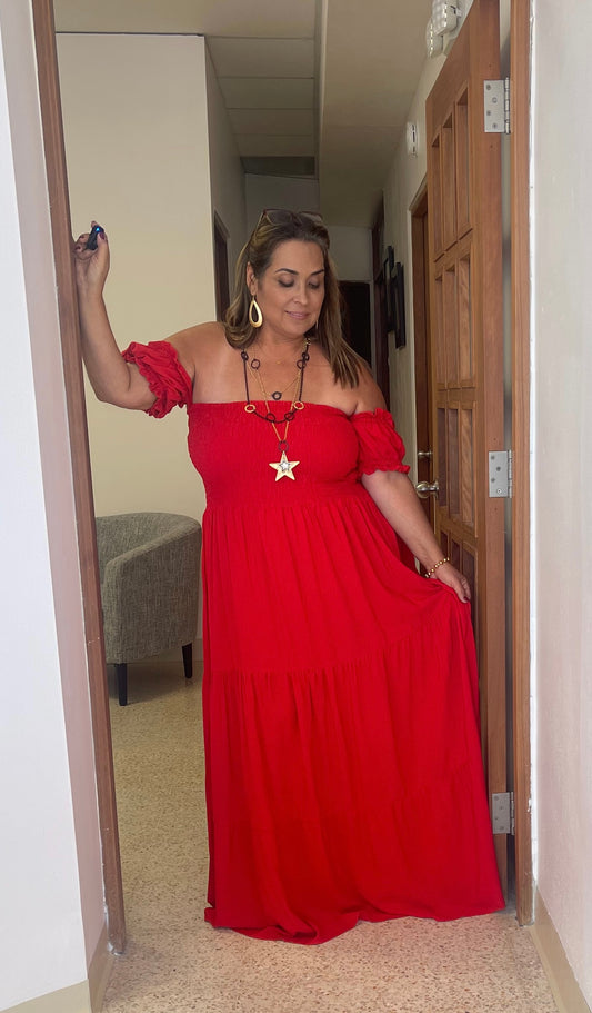 Daring Red Maxi Dress
